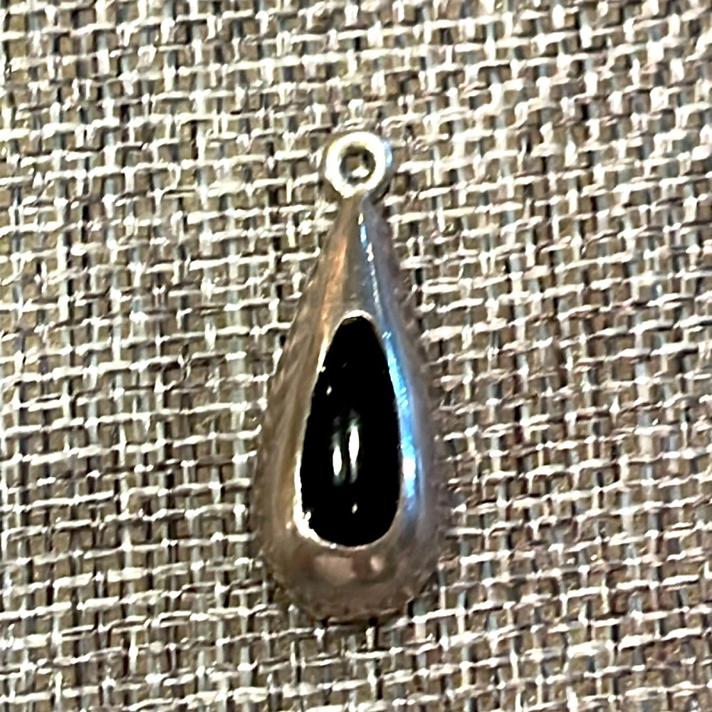 Black Onyx Solid 925 Sterling Silver Pendant- Sup… - image 1